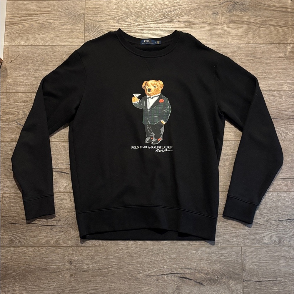 Ralph Lauren Black Sweatshirt with Polo Bear